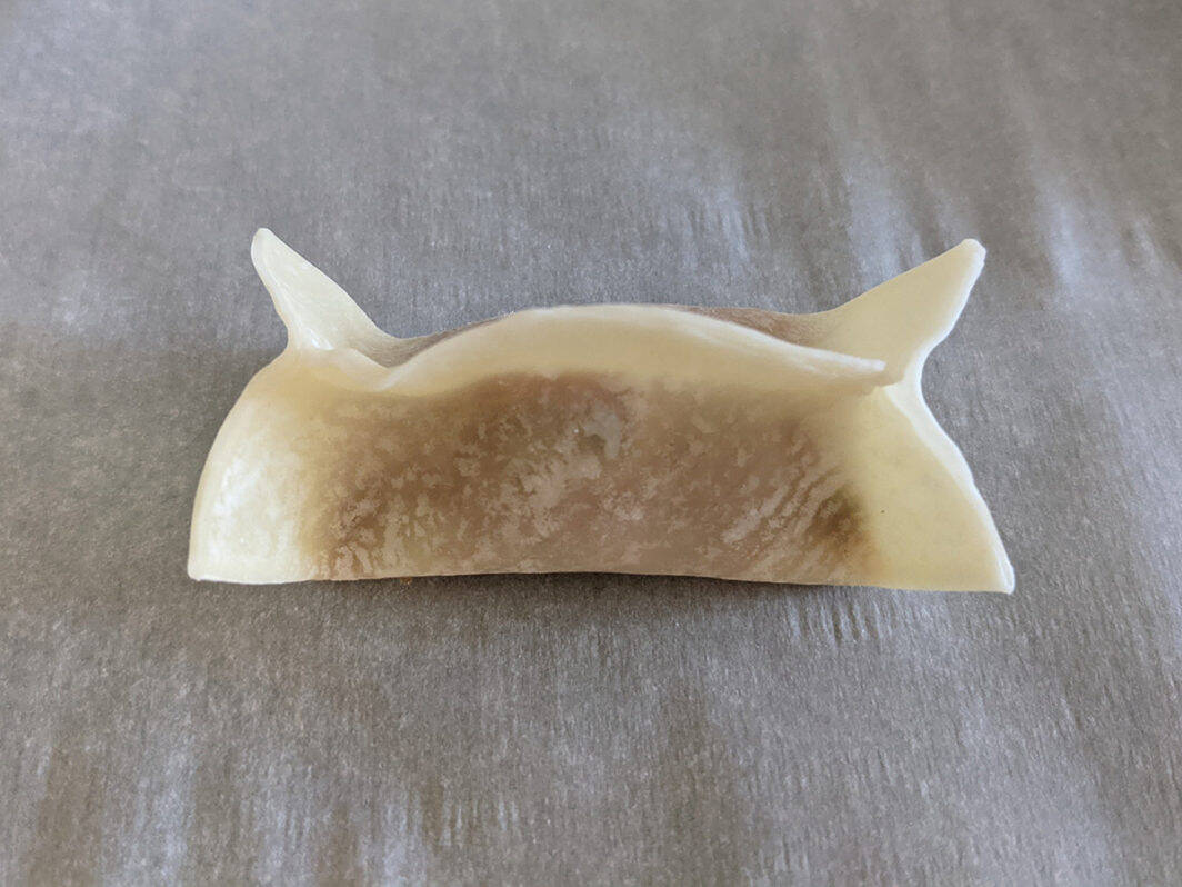 A burrito-fold dumpling