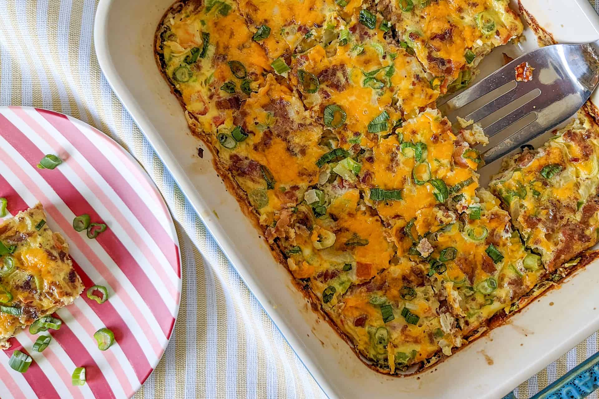 An egg casserole for Easter breakfast holiday