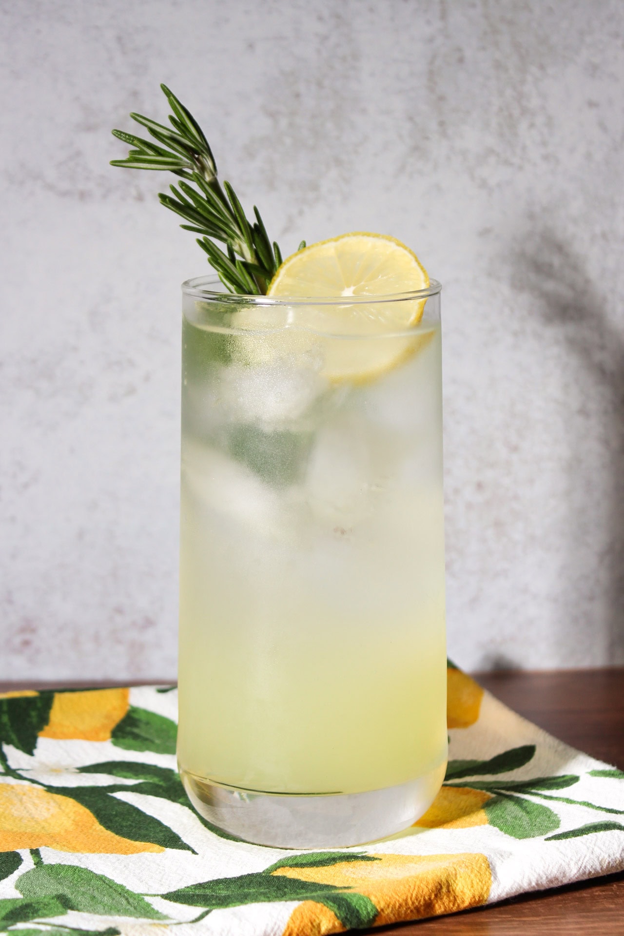 Vodka lemonade with rosemary.