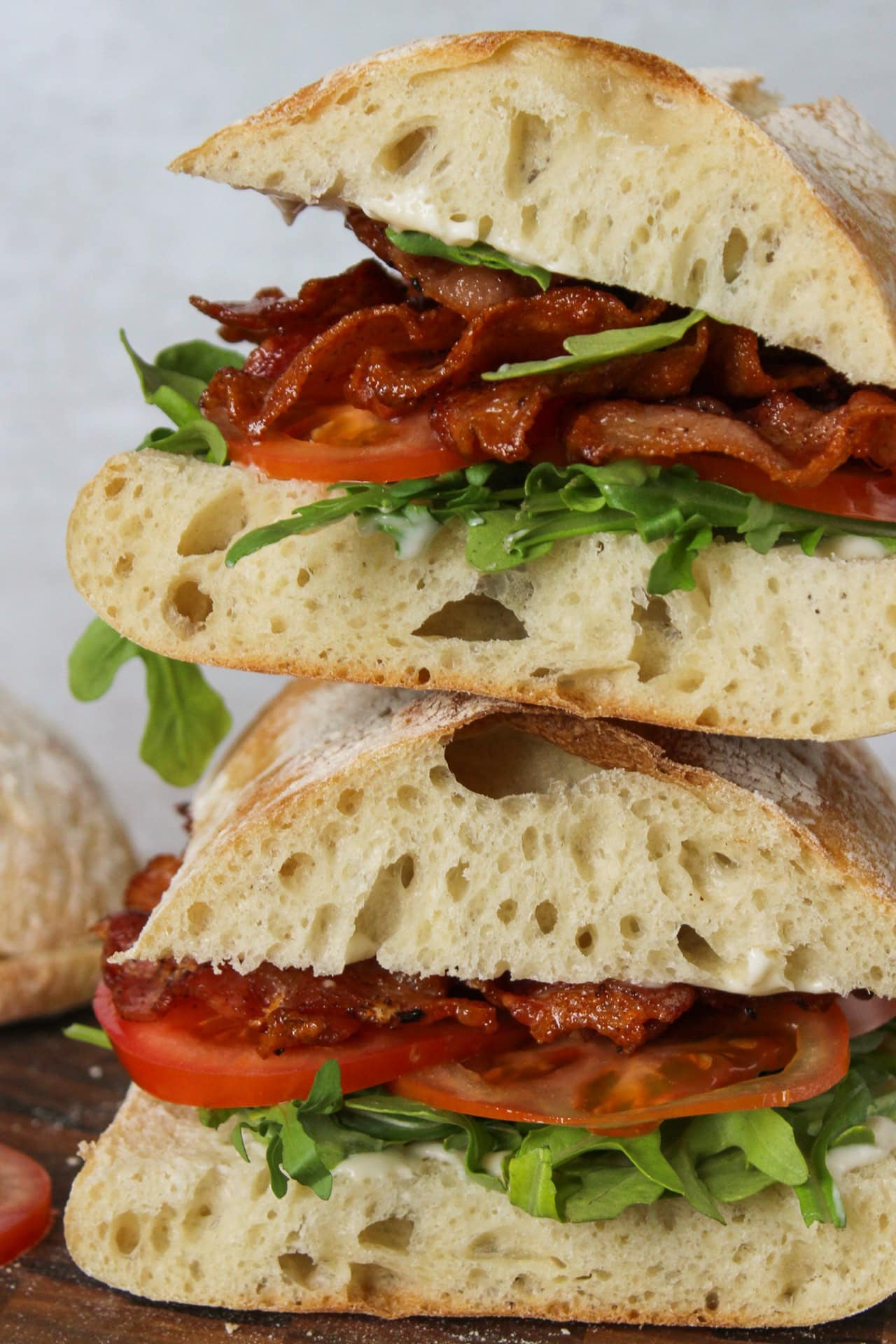 Two BLT sandwiches.