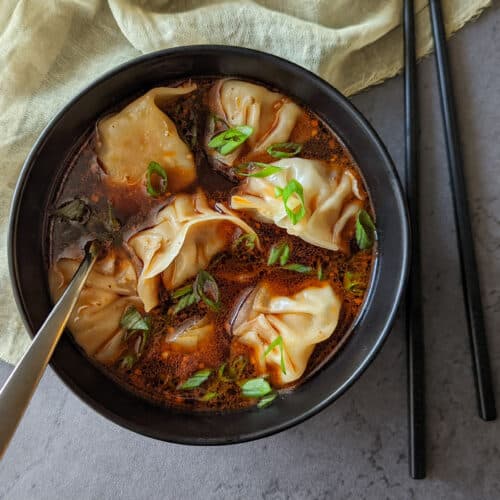 Spicy Szechuan Dumpling Soup • The Candid Cooks