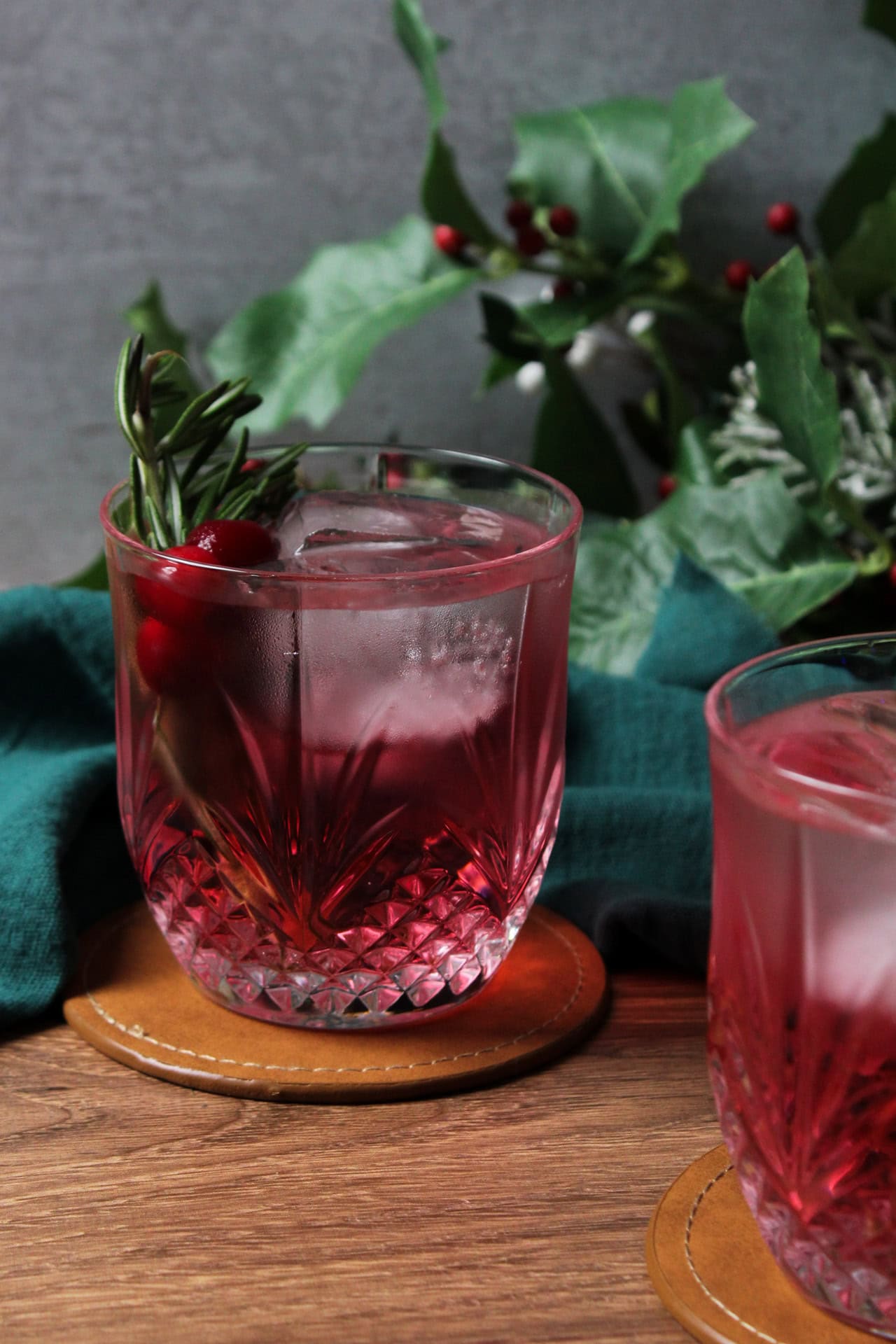 A cranberry mule cocktail.