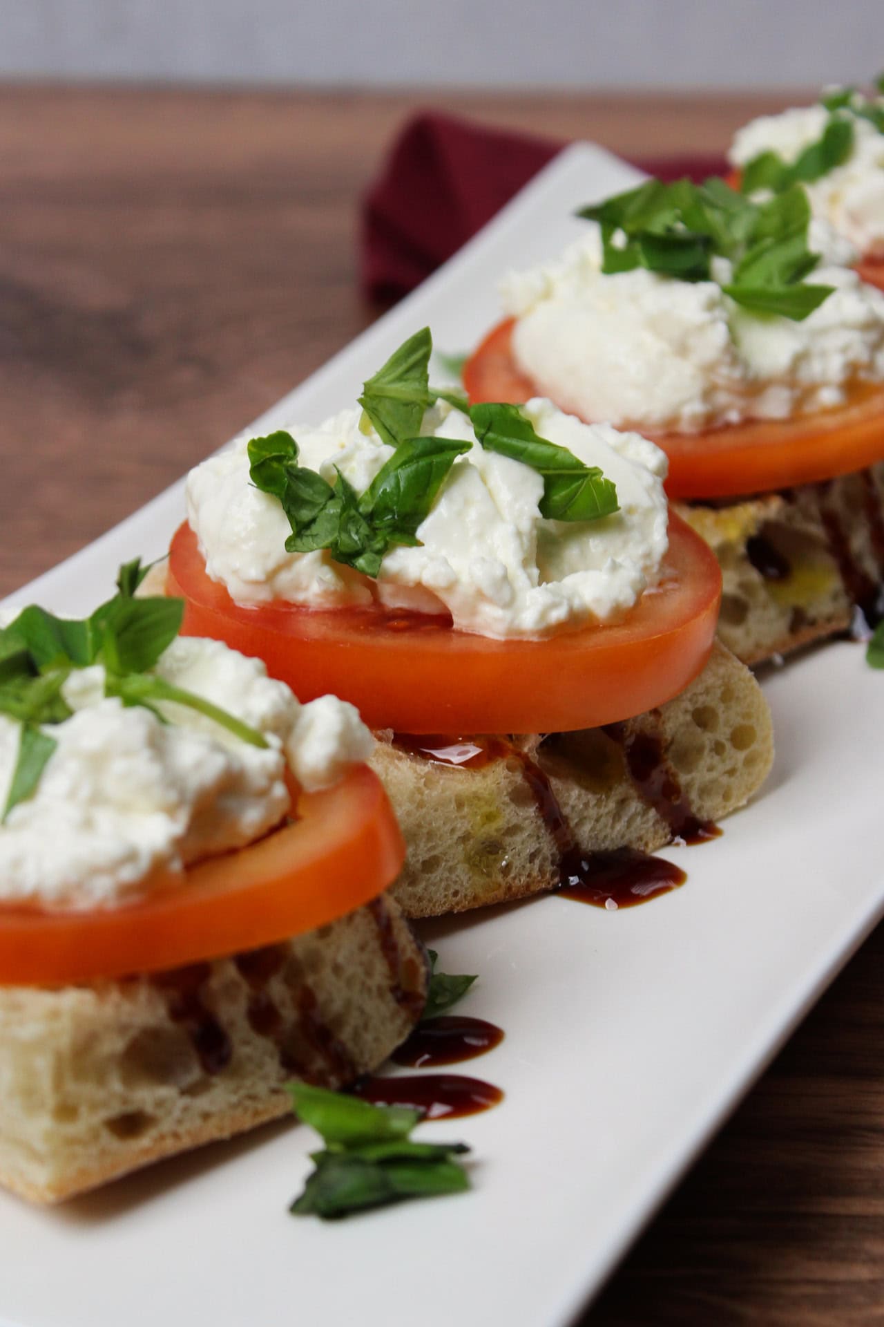 A burrata toast appetizer.