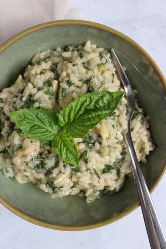 Deconstructed Basil Pesto Risotto • The Candid Cooks