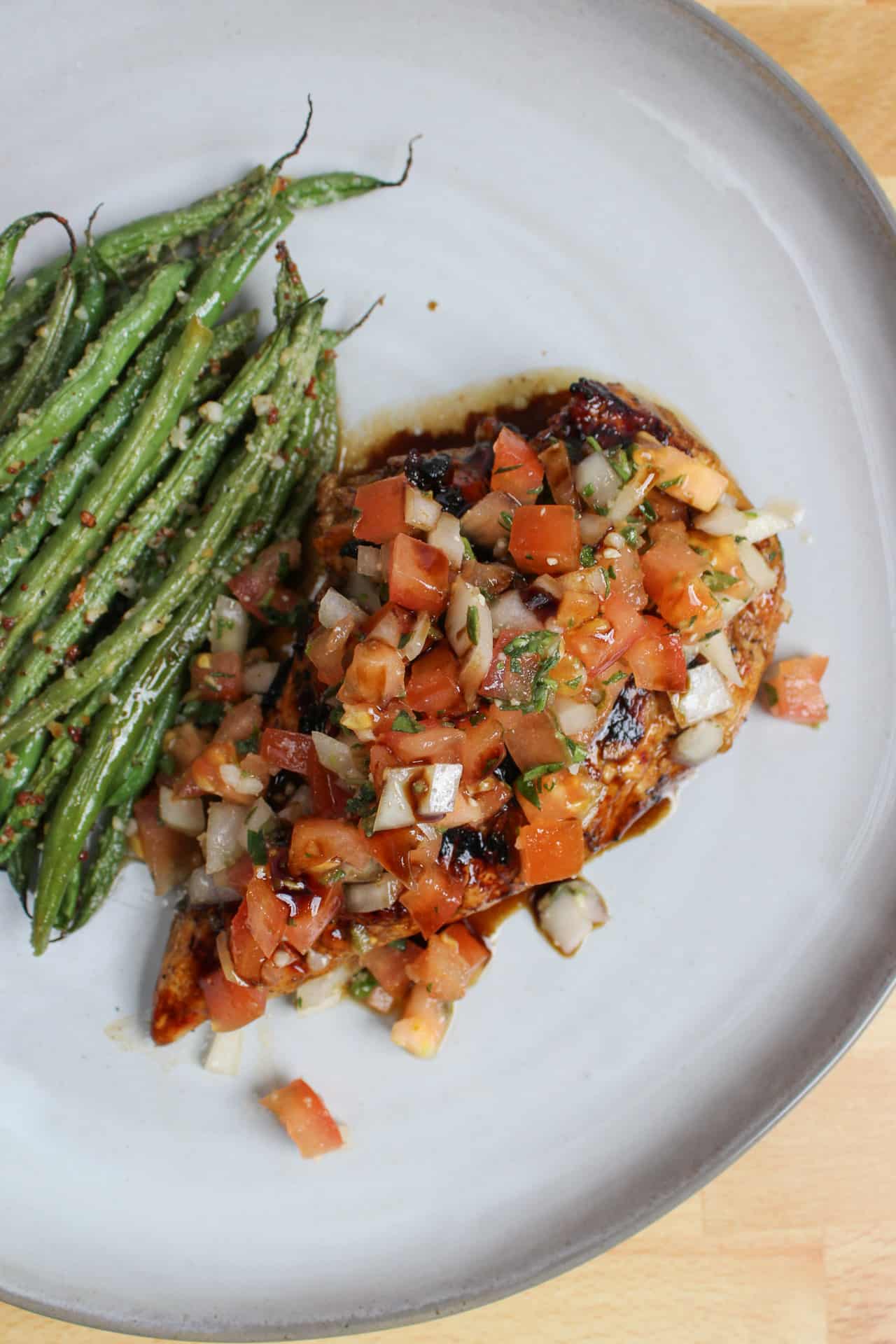 Grilled balsamic bruschetta chicken.