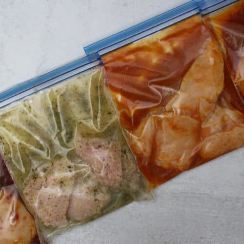 4 bags of freezer chicken marinades.
