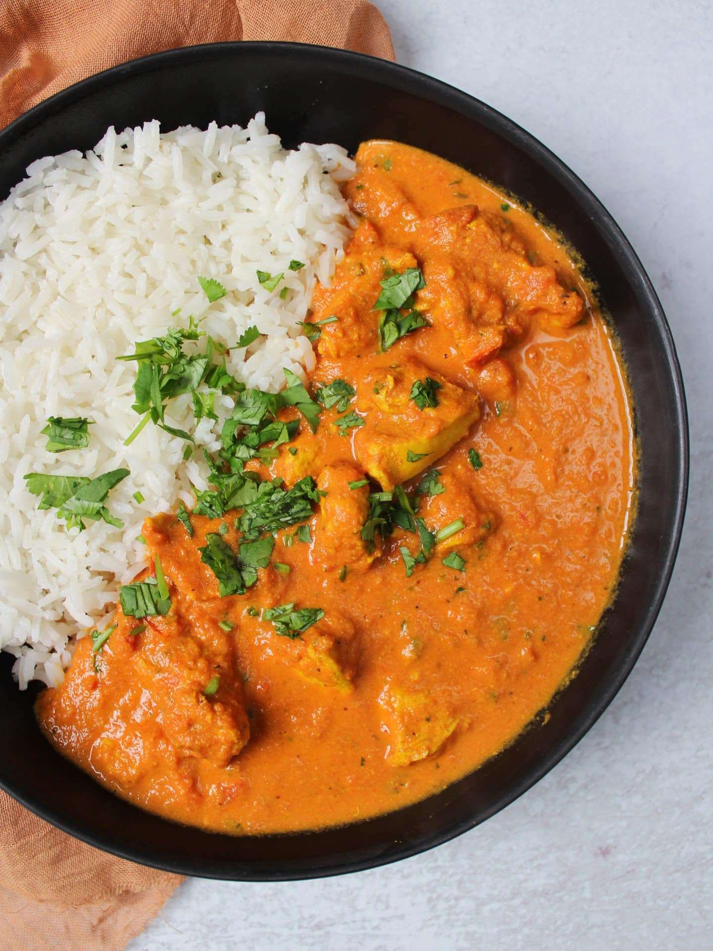 Spicy Indian butter chicken.