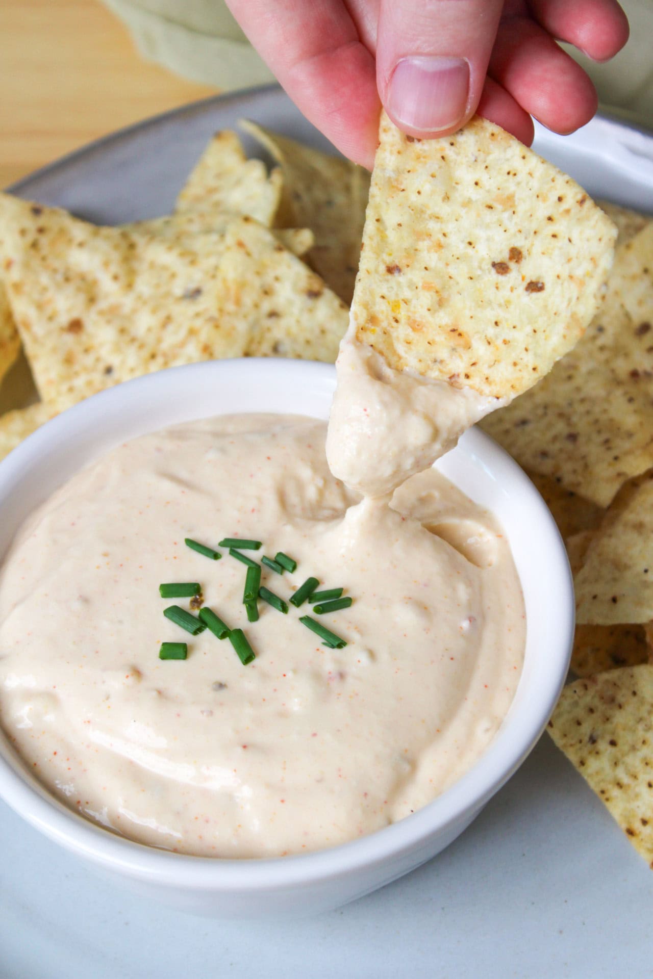Cottage cheese queso dip.