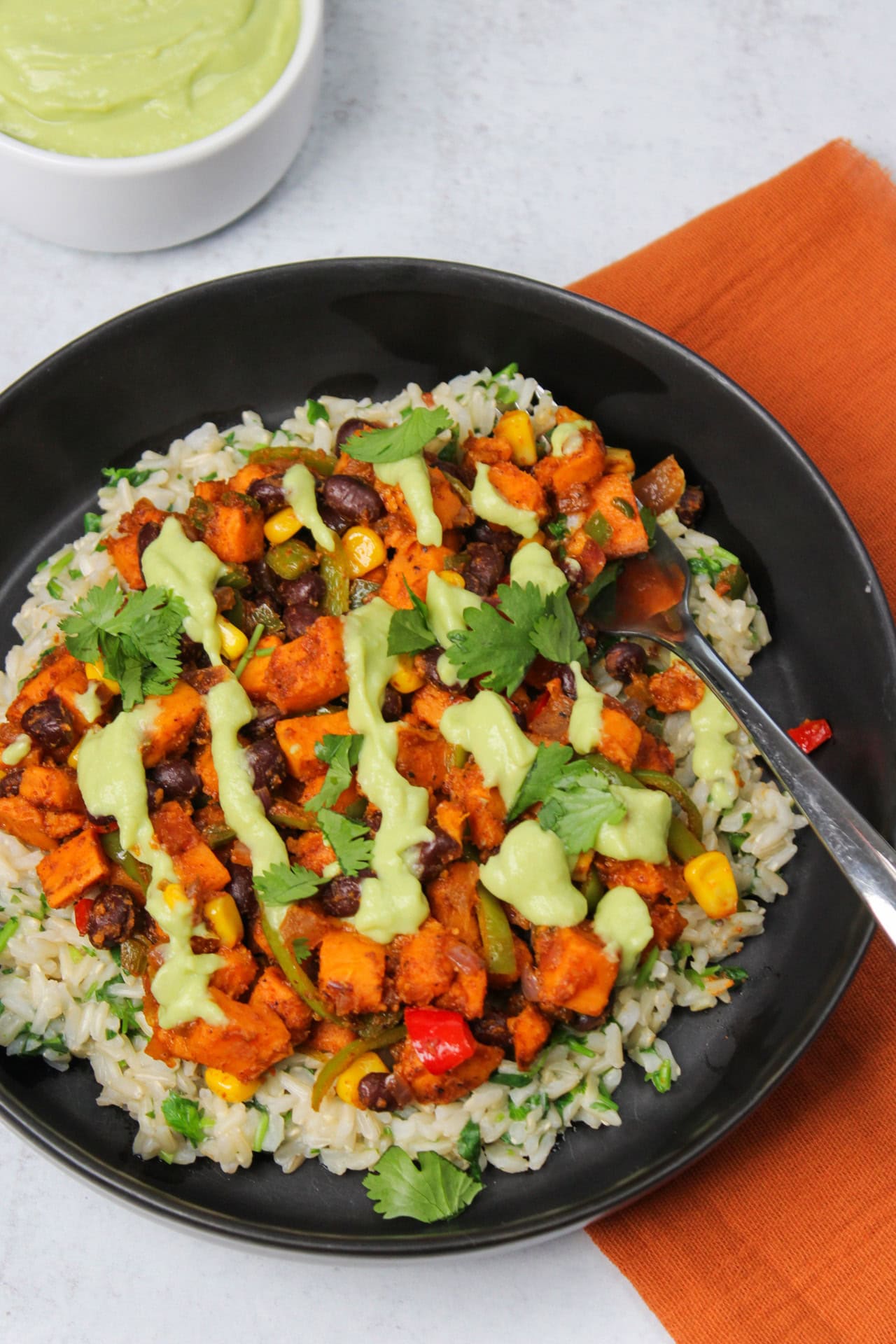 A sweet potato taco bowl.
