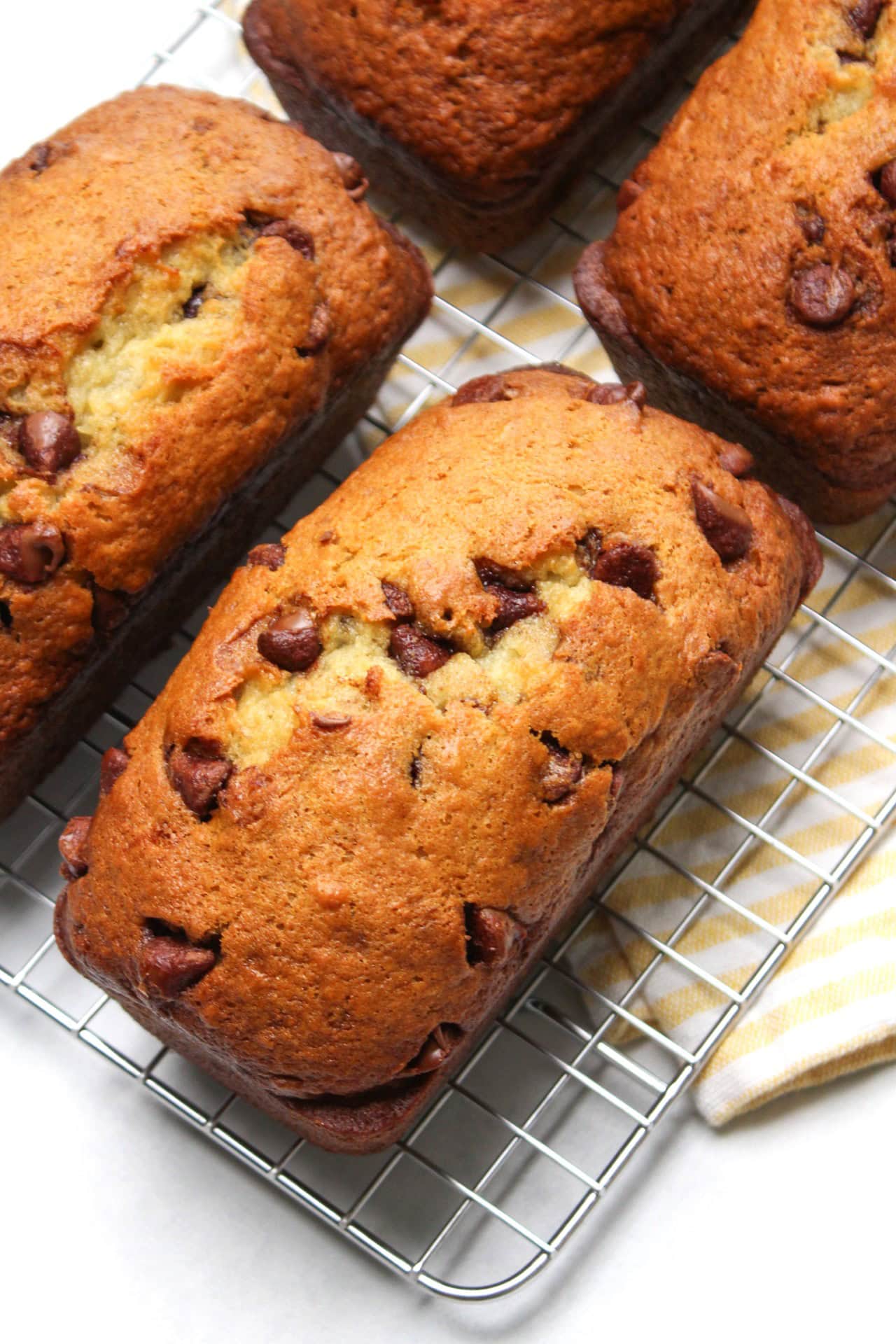 A loaf of chocolate chip banana bread.