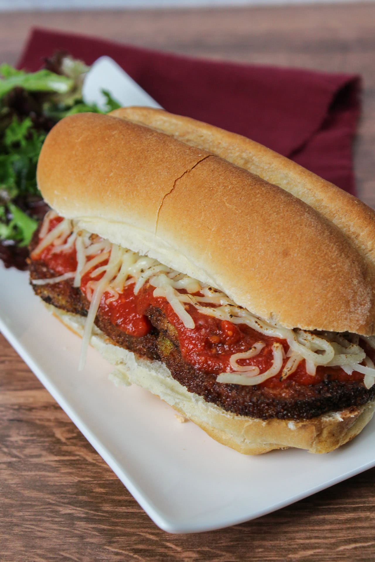 An eggplant parm sub.