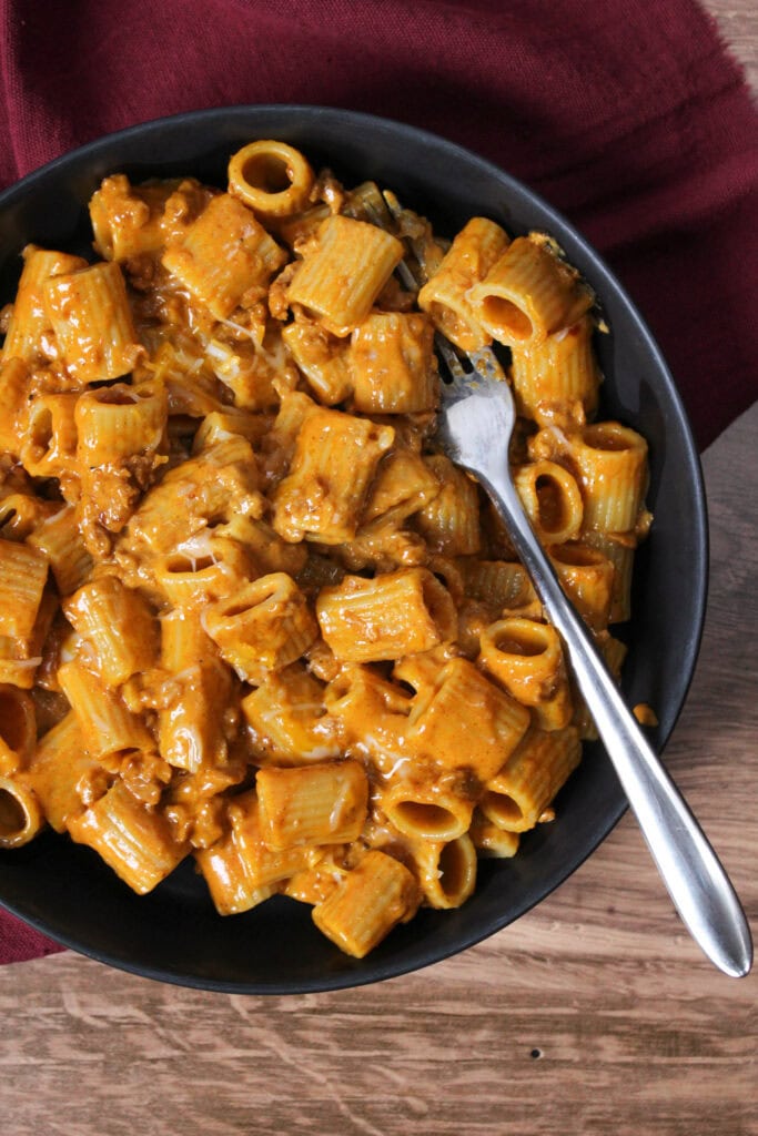Creamy chorizo pasta.