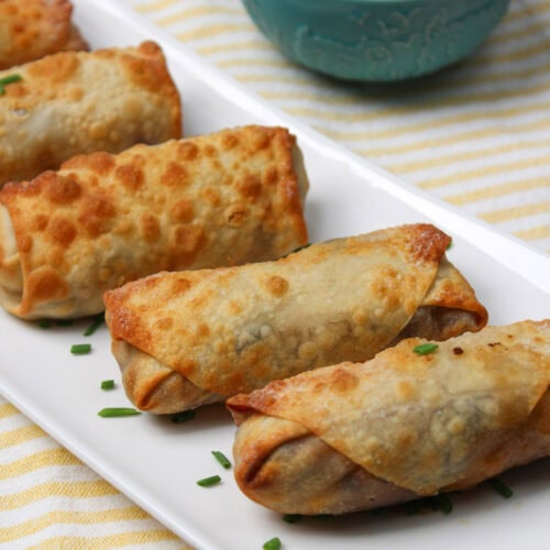 Egg rolls and lime crema.