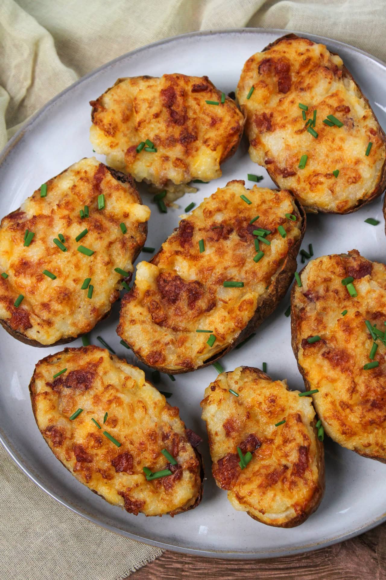 Twice baked potatoes.