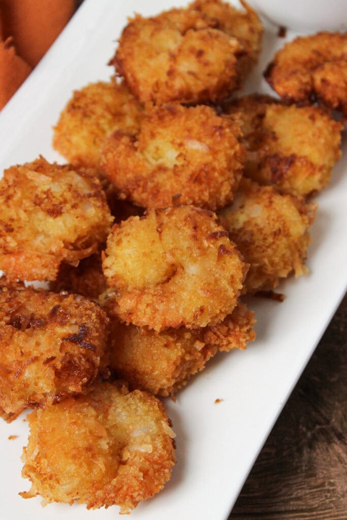 Crispy fried coconut shrimp.