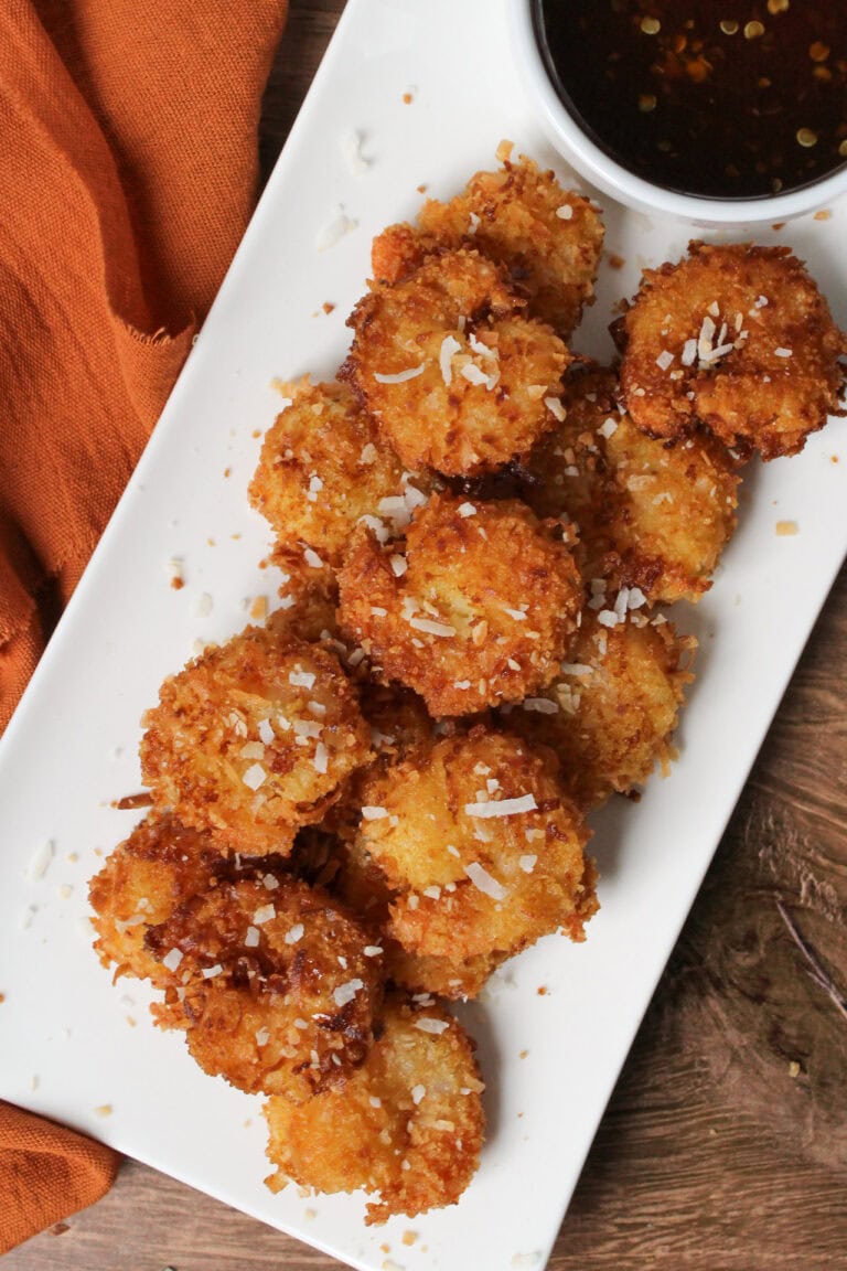 A platter of coconut shrimp.
