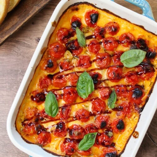 Baked bruschetta dip.