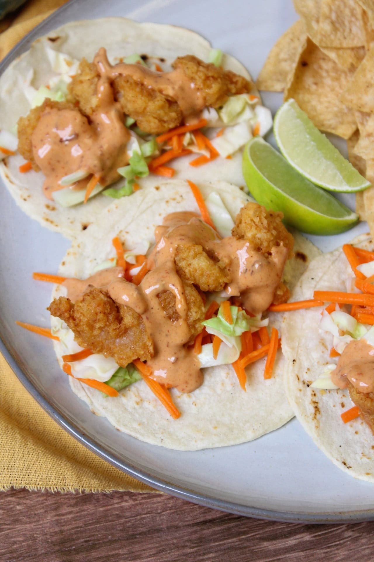 Fried shrimp tacos.