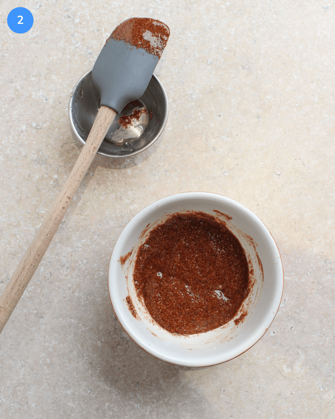 A small bowl with a paste made from agave nectar and spices.