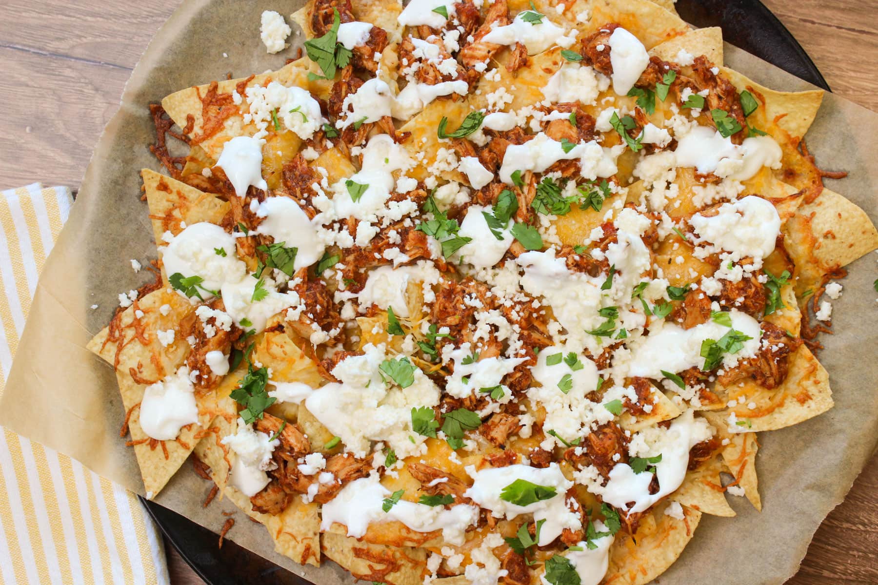 High Protein Chicken Tinga Nachos