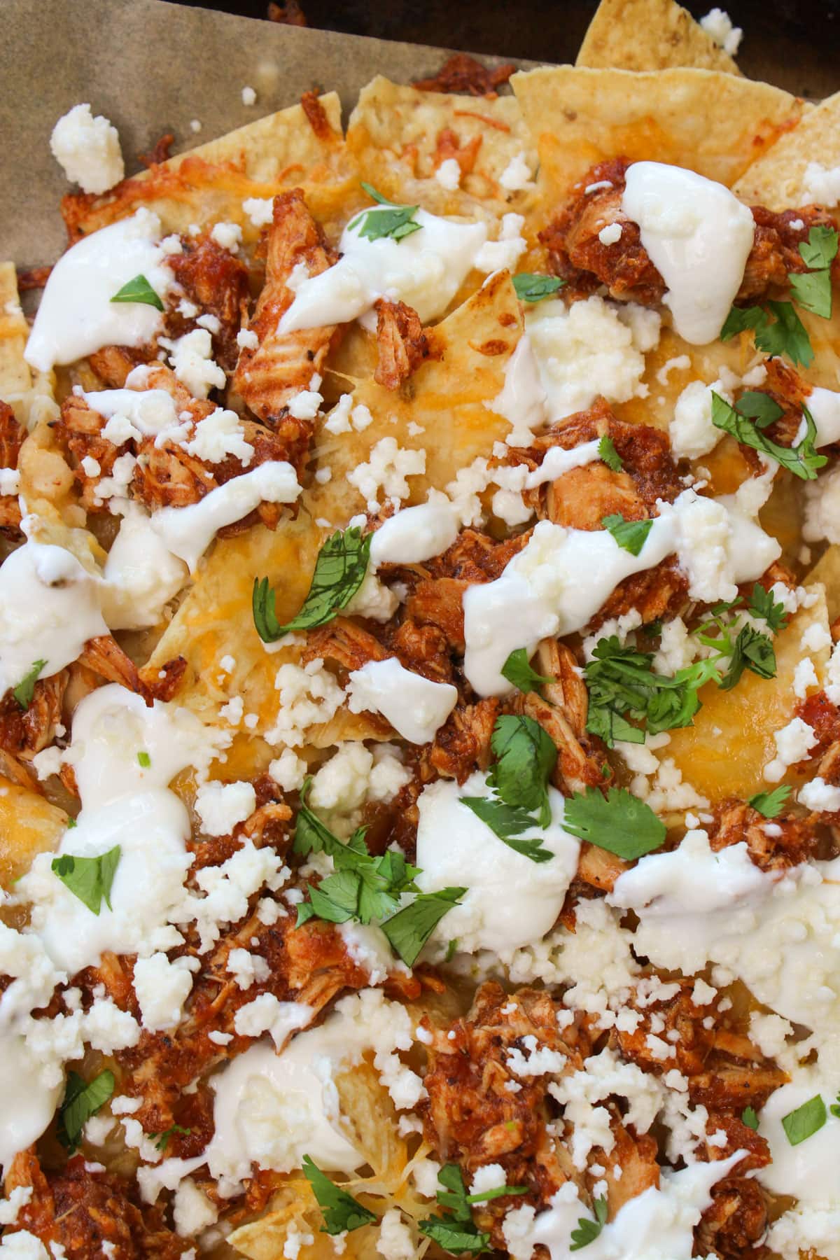 High Protein Chicken Tinga Nachos